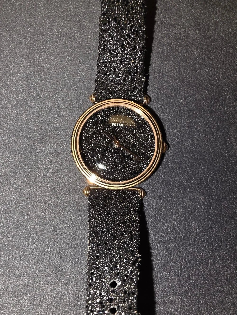 RARE FOSSIL Limited Edition Women's Lyric Black & Rose Gold Glitz Watch LE1072